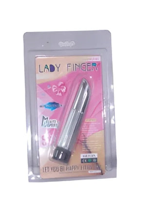 Silver metallic lady finger vibrator von baile mit schlankem zylindrischem design und strukturertem griff