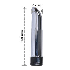 Silberner metallischer baile lady finger vibrator mit schwarzer strukturierter basis und schlankem, konischem design