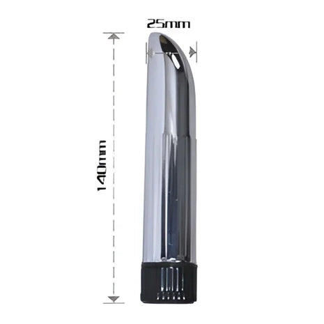 Silberner metallischer baile lady finger vibrator mit schwarzer strukturierter basis und schlankem, konischem design