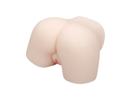 Beige silikon butt plug mit realistischen konturen und dezenten rosa details von baile leidenschaft lady ii blume vagina und ano