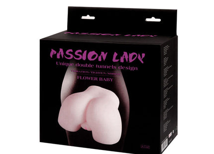 Pinkes silikonspielzeug mit einzigartigem doppeltunnel-design in schwarzer box passion lady flower baby von BAILE