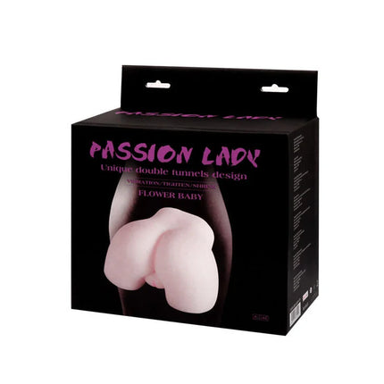 Pinkes silikonspielzeug mit einzigartigem doppeltunnel-design in schwarzer box passion lady flower baby von BAILE