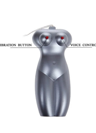 Silberner metallischer baile leidenschaft lady masturbator stimme 3d mit vibrationstaste und sprachsteuerung