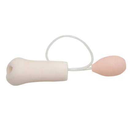 Creamfarbener silikon-knochenförmiger toy mit pinkem ballonartigem ende und transparentem schlauch für leidenschaft lady murcia masturbator 3d