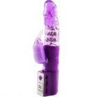Lila kaninchen-rotator mit superstimulator von baile in violett mit durchsichtigem, strukturiertem körper und bedienfeld best love