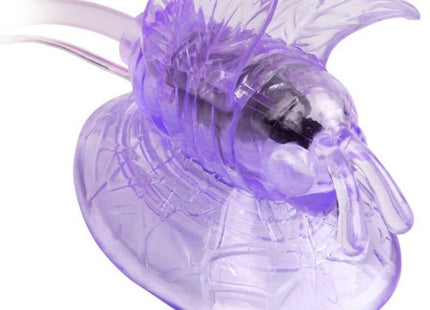 Transparenter lila plastik bienenförmiger vibrator mit detaillierten flügeln und körper zur klitorisstimulation