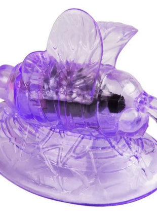 Baile lila klitorisstimulation vibrierender schmetterling aus durchsichtigem lila plastik mit bienenform und saugnapf