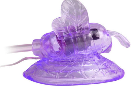Lila transparenter plastikvibrator in bienenform mit detaillierten flügeln für klitorisstimulation von baile