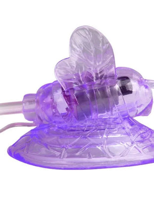 Lila transparenter plastikvibrator in bienenform mit detaillierten flügeln für klitorisstimulation von baile
