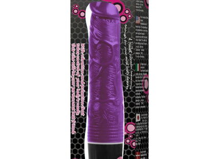 Lila multispeedvibrator von baile aus silikon mit schwarzer basis und strukturierter griffzone in violett