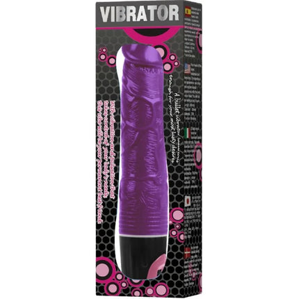 Lila multispeedvibrator von baile aus silikon mit schwarzer basis und strukturierter griffzone in violett