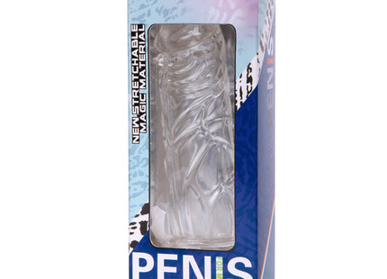 Klare transparente penis hülle aus flexiblem silikon mit strukturierter oberfläche baile lila 13 cm