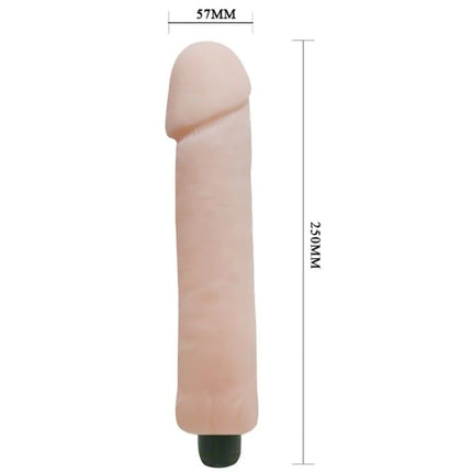 Baile love companion dildo vibrator 25 cm peachfarbenes silikon mit schwarzer basis und abgerundetem kopf