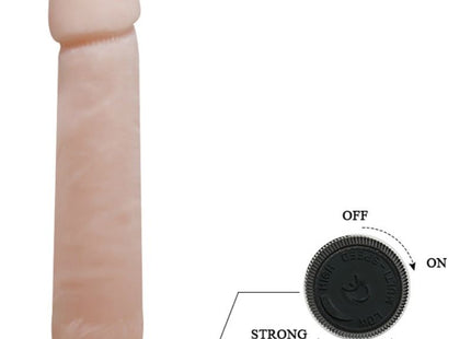 Rosafarbener silikonvibrator dildo baile love companion 25 cm mit schwarzem runden steuerknopf und zwei leistungsstufen