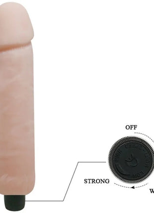Rosafarbener silikonvibrator dildo baile love companion 25 cm mit schwarzem runden steuerknopf und zwei leistungsstufen