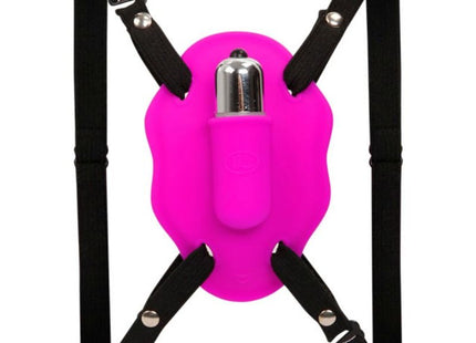 Vibranter pinker silikon love fahrergurt mit vibration und schwarzen verstellbaren riemen und silberner batterieeinheit