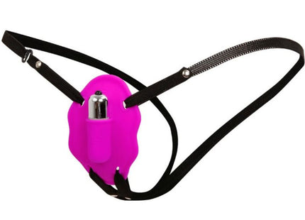 Vibranter pinker silikon-mundstück mit schwarzen verstellbaren riemen und silbernem vibrationssteuerknopf von baile