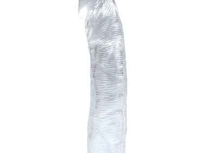 Klarer transparenter silikon dildo mit strukturierter und gerillter oberfläche aus baile lovers secret collection fantasykit