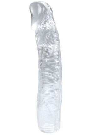 Klarer transparenter silikon dildo mit strukturierter und gerillter oberfläche aus baile lovers secret collection fantasykit