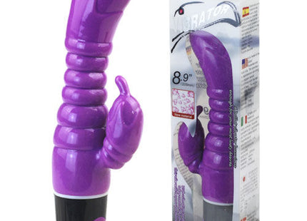 Lila silikon vibrator mit geriffeltem schaft und schwarzer basis von baile lovet vibrator sensation flieder