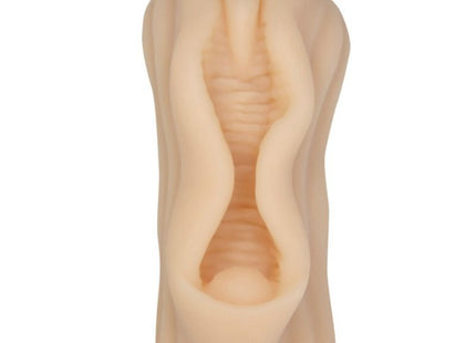 Beige silikon analplug mit texturiertem, anatomisch geformtem design von baile minimnnlicher masturbator vaginalipsdesign