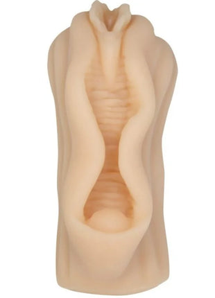 Beige silikon analplug mit texturiertem, anatomisch geformtem design von baile minimnnlicher masturbator vaginalipsdesign