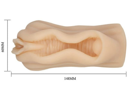 Beiger silikon analplug mit texturiertem ergonomischem design und konischen enden im baile minimnnlicher masturbator vaginalipsdesign
