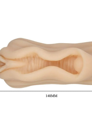 Beiger silikon analplug mit texturiertem ergonomischem design und konischen enden im baile minimnnlicher masturbator vaginalipsdesign