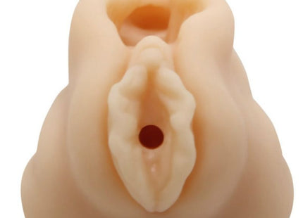 Beige silikon analplug mit mittlerem loch und strukturierter oberfläche von baile minimnnlicher masturbator vaginalipsdesign