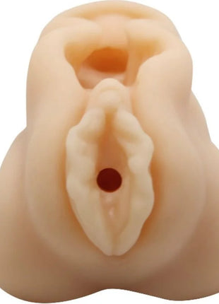 Beige silikon analplug mit mittlerem loch und strukturierter oberfläche von baile minimnnlicher masturbator vaginalipsdesign