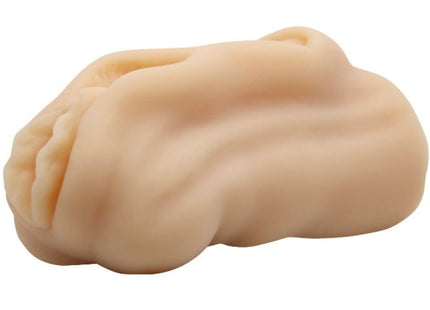 Beiger silikonmasturbator mit realistischer glatter textur und natürlicher kontur von BAILE Minimnnlicher vaginalipdesign
