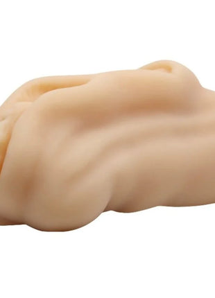 Beiger silikonmasturbator mit realistischer glatter textur und natürlicher kontur von BAILE Minimnnlicher vaginalipdesign