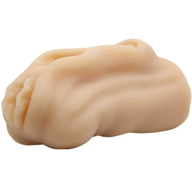Beiger silikonmasturbator mit realistischer glatter textur und natürlicher kontur von BAILE Minimnnlicher vaginalipdesign