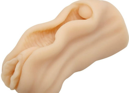 Beige silikonmasturbator von baile mit realistischen konturen und glatter textur für vaginalipdesign