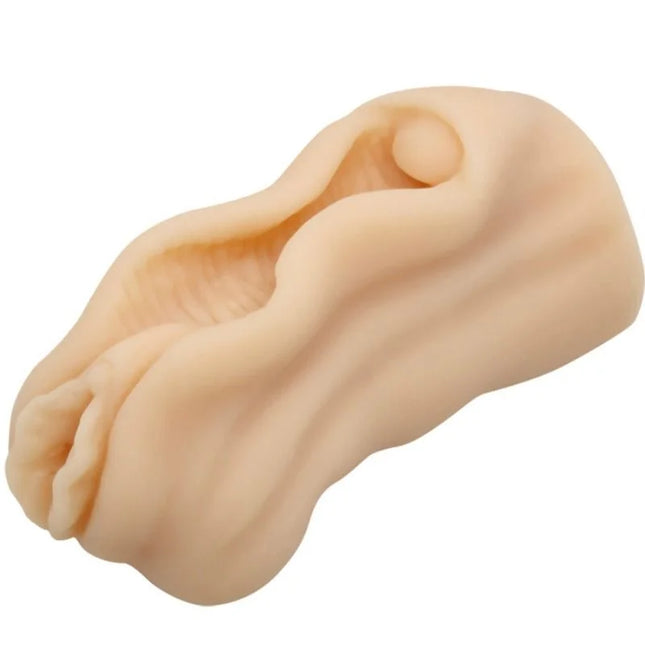 Beige silikonmasturbator von baile mit realistischen konturen und glatter textur für vaginalipdesign
