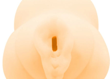 Peachfarbener silikon-analplug mit zentraleröffnung und ergonomischen konturen von baile für schwangere frauen