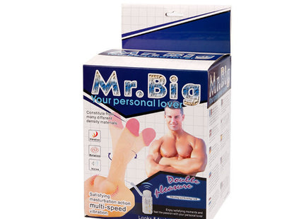 Mr grosser realistischer penis und anusmasturbator in hautfarben aus flexiblem material in frontansicht