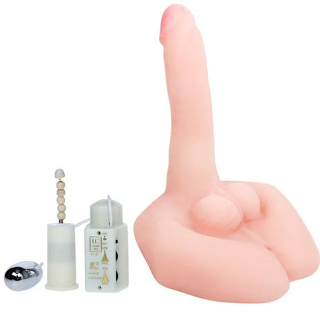 Rosa silikon realistisches männliches genitalmodell mit steuergerät und zubehör von baile mr grosser realistischer penis und anusmasturbator