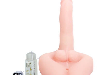 Pink silikon realistischer penis und anusmasturbator mit fernbedienung und silberner kugel von BAILE
