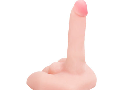 Pinkfarbener silikon realistischer phallusformiger masturbator mr grosser von baile mit abgerundetem kopf und basis
