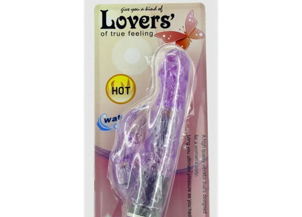 Baile multi geschwindigkeiten vibrator mit flieder kaninchen aus durchsichtigem lila plastik mit schwarzem griff und silbernen akzenten in klarer verpackung