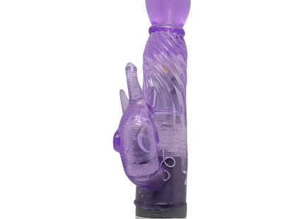 Baile multispeedvibrator mit fliederstimulator lila transparenter kunststoff hase mit gedrehtem design und weißen wirbeln