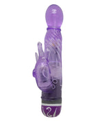 Baile multispeedvibrator mit fliederstimulator lila transparenter kunststoff hase mit gedrehtem design und weißen wirbeln