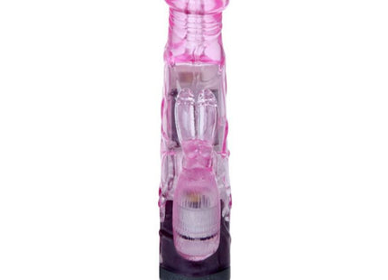 Baile multigeschwindigkeitsvibrator mit kaninchen pinker durchsichtiger silikonkörper mit schwarzer basis
