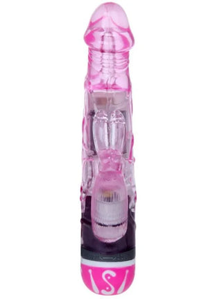Baile multigeschwindigkeitsvibrator mit kaninchen pinker durchsichtiger silikonkörper mit schwarzer basis