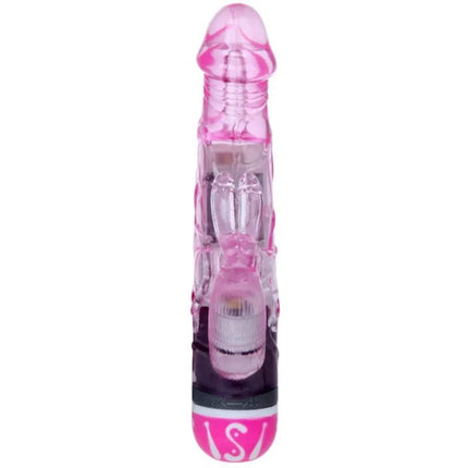 Baile multigeschwindigkeitsvibrator mit kaninchen pinker durchsichtiger silikonkörper mit schwarzer basis