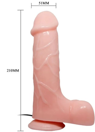 Pinkfarbener silikonvibrator baile natürlicher barbara mit strukturierter oberfläche und abgerundetem kopf 21 cm