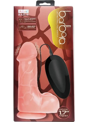 Pinkfarbener silikon realistischer vibrator in männlicher form mit schwarzer bedieneinheit und kabel 22 cm von baile