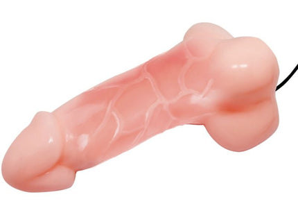 Rosafarbener silikonvibrator mit strukturierter oberfläche und schwarzem kabel von baile natürlicher barbara 22 cm