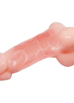 Rosafarbener silikonvibrator mit strukturierter oberfläche und schwarzem kabel von baile natürlicher barbara 22 cm